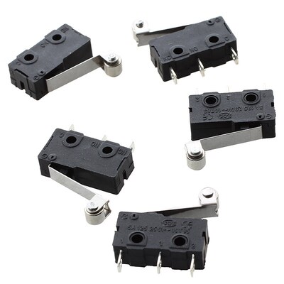 5 Pcs Micro Limit Switch Roller Arm Subminiature SPDT Snap