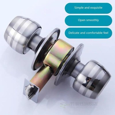 Door Lock Handles With Locks Gate Privacy Pass Round Sliver