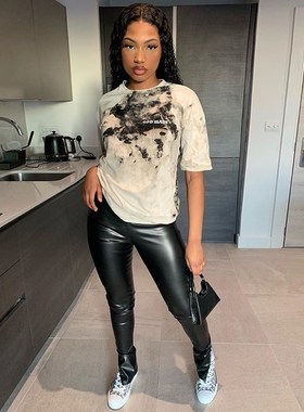 2020 Winter Pants Leather Leggings Women's Casual Pu Warm Fe