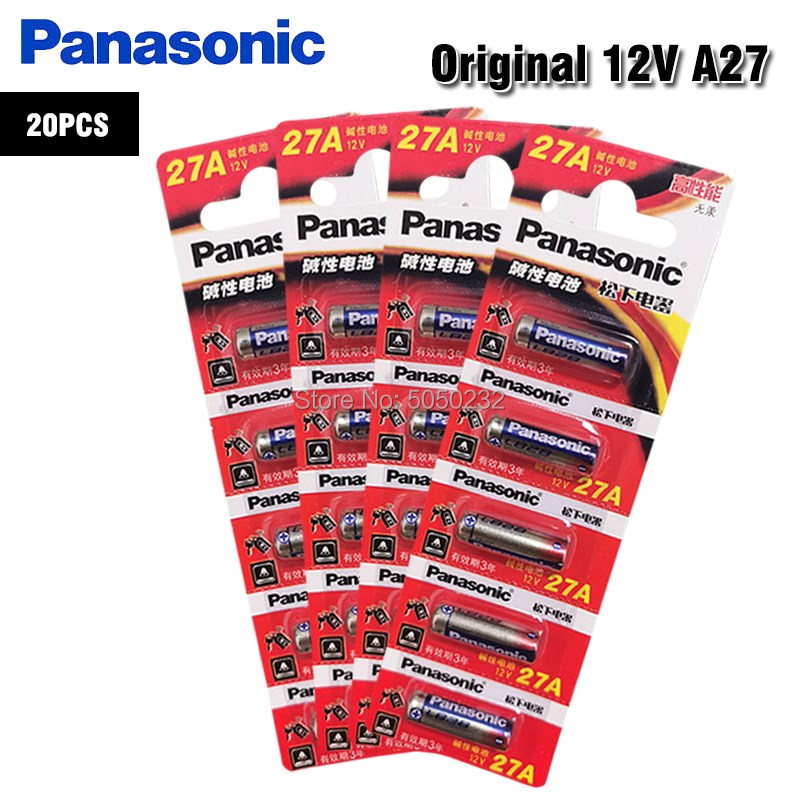 20pcs Panasonic 27A 12V Alkaline battery 27AE 27MN A27 GP27A