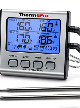 TP17 Dual Probe Outdoor Cooking Meat Thermometer Large LCD B