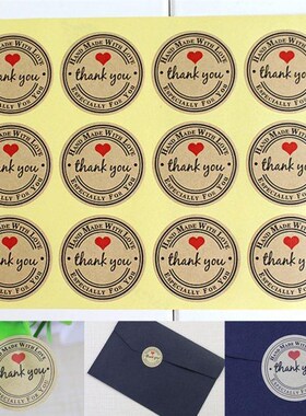 120 PCS=10 Sheets Thank You Red Love Self-adhesive Stickers