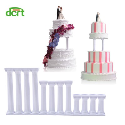 12 Pcs/Set White Roman Column Grecian Pillars Cake Stand Fon