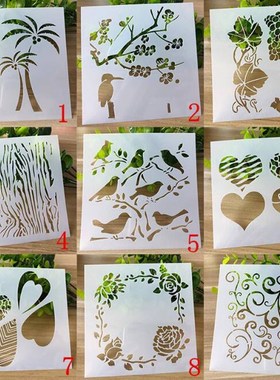 *9pc/set Stencil Openwork Painting Template Embossing DIY Cr