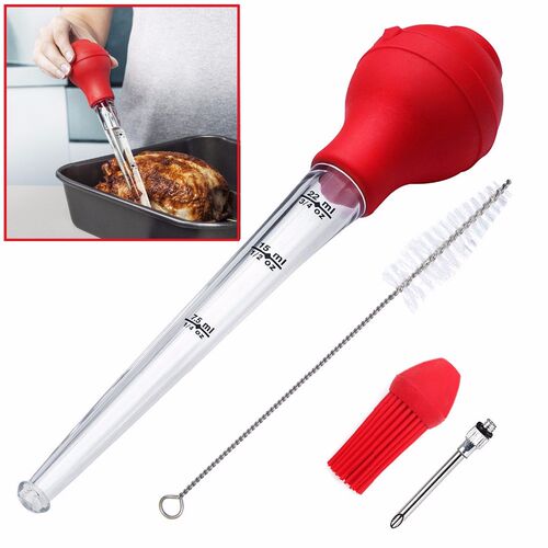 New Silicone Chicken Turkey Baster Meat Syringe Marinade Inj