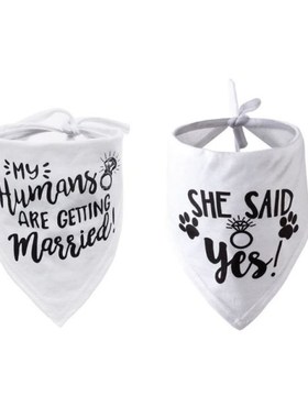 Dog Wedding Bandana Married Engagement Pet Triangle Bibs Sca