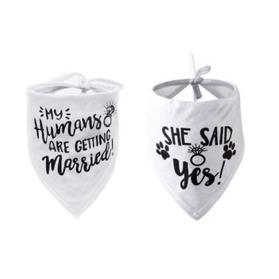 Dog Wedding Bandana Married Engagement Pet Triangle Bibs Sca