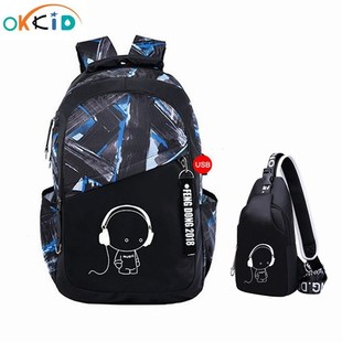 2pcs/set school bags for kids boys bookbag shoulder bag chi
