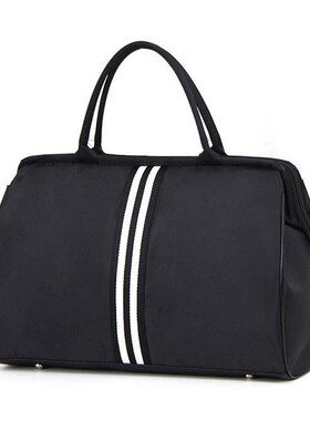 Striped Travel Bag Gym Fitness Bag Luggage Traveling Duffle