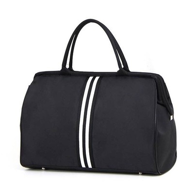 Striped Travel Bag Gym Fitness Bag Luggage Traveling Duffle