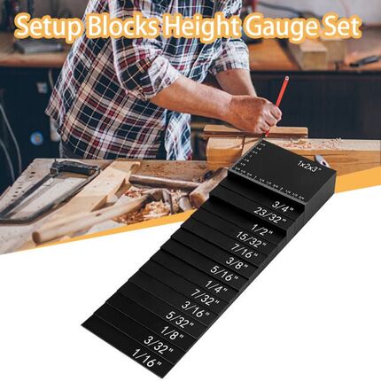 15pcs Setup Blocks Height Gauge Set Woodworking Precision Al