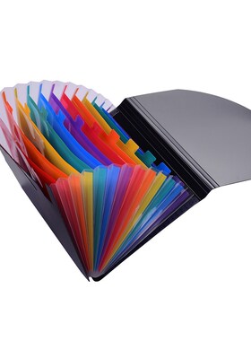 Accordian Expanding File Folder A4 12 Pockets Rainbow Colour