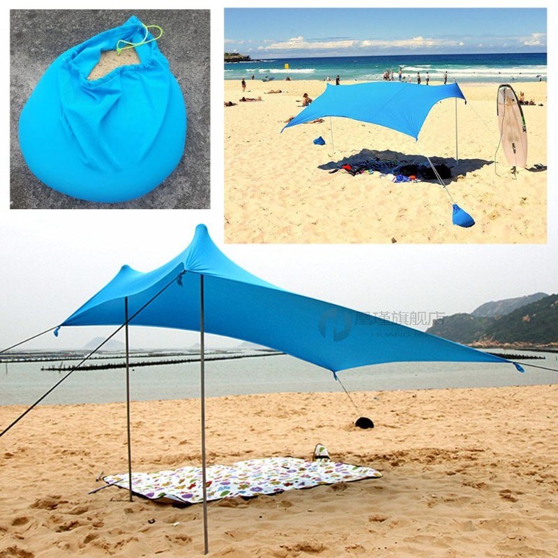 Family Beach Sun Shade Tent with Sand Anchors UPF50 UV Prote