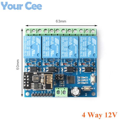 ESP8266 ESP-01 5V 12V 1 2  4 Way WiFi Relay Module Things Sm