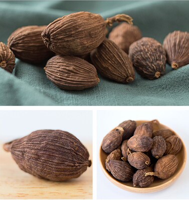 50g/100g WHOLE BLACK Cardamom Pods Amomum /Cardamon Cooking