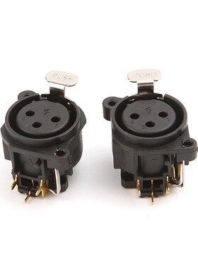 New 2pcs 3-Pole XLR Female Jack Panel Mount Chassis Socket C