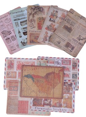 10 Sheets/pack vintage map poster stamp paper sticker DIY di