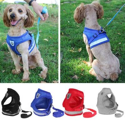 Breathable Dog Harness Mesh Vest Leash Pet Cat Chest Strap R