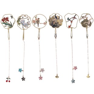 1pc Metal Bookmark Chinese Style Color Tassel Retro Book Mar