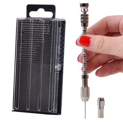 20pcs Mini Micro Twist Drill Bits Set  With  2pcs Chucks 0.3