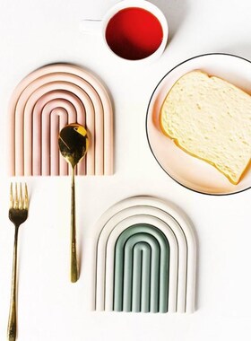 Silicone Rainbow Coasters Cup Mat Plate Non Slip Removable H