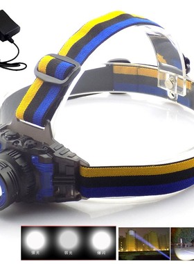 Powerful Q5 Led Headlamp Rechargeable Torch Zoom Frontale He