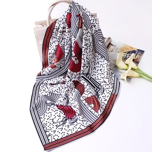 90cm New Luxury Twill Silk Scarf Women Fashion Kerchief
