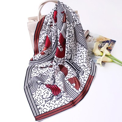 90cm New Luxury  Twill Silk Scarf Women Fashion Kerchief