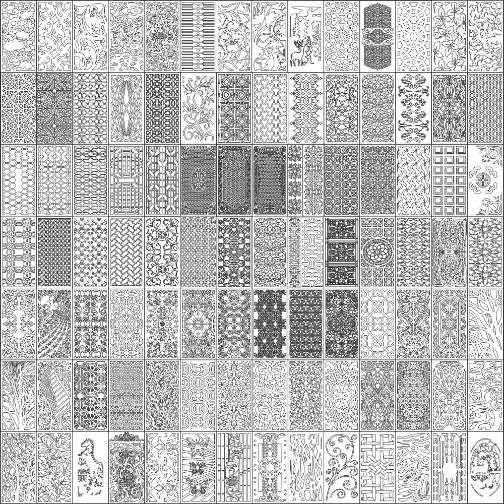 420pcs Decorative panel design Dxf/Dwg file CNC Vector DXF P
