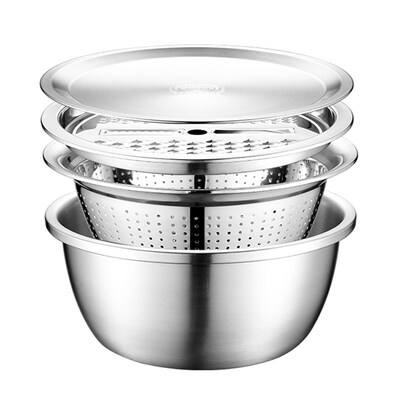 4PCS Set 304 Stainless Steel Bowl with Lid Kitchen Cooking S