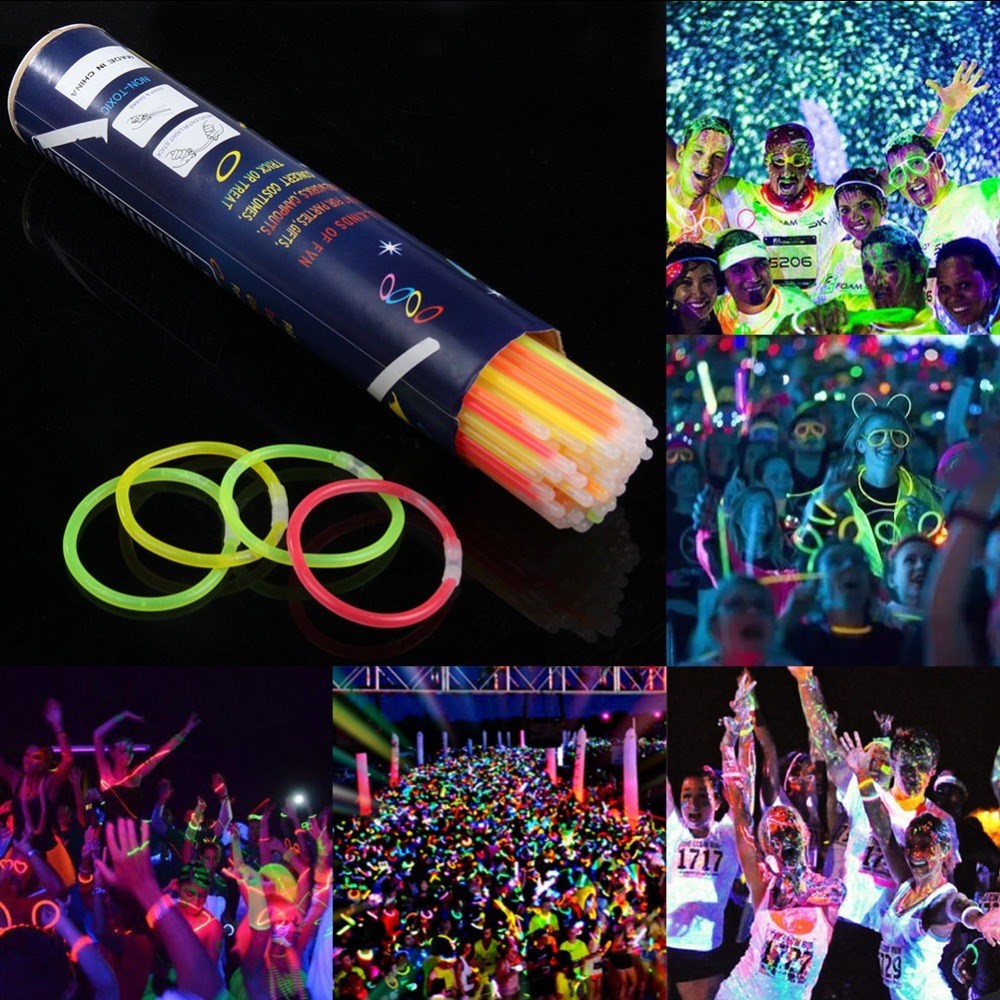 100pcs/lot Neon Party Glowstick Glow in the Dark Toy Fluores