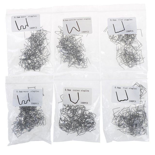 Universal 100 Pcs/Set Precut 0.6mm-0.8mm Hot Wave Flat Stapl