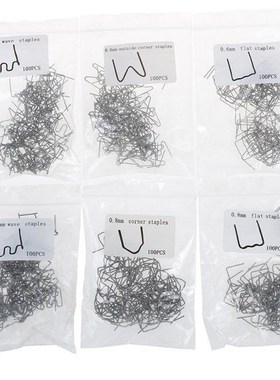 Universal 100 Pcs/Set Precut 0.6mm-0.8mm Hot Wave Flat Stapl