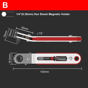 3Choices Mini Magnetic Ratchet Wrench 1/4