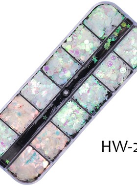 1case AB Nail Glitter Sequins Mermaid Mixed Shape Paillette