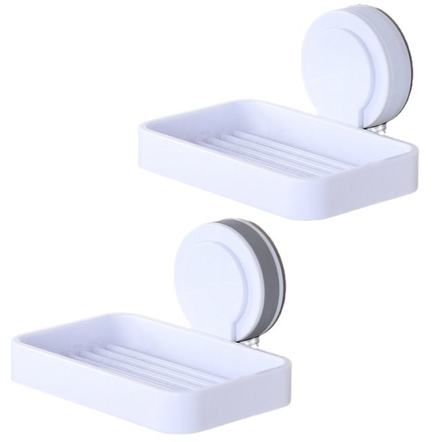 Wall Mounted Soap Tray Sponge Holder Case Punching Free Bath