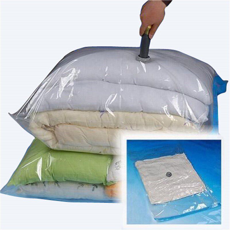 vacuum bag for clothes storage foldable bag with valve trans