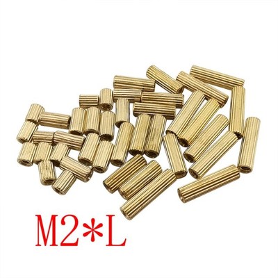 20Pcs M2 *L Brass Round Knurl Standoff Spacer Female to Fema