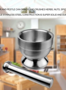 Stainless Steel Mortar Pestle Set Pugging Pot Garlic Spice G