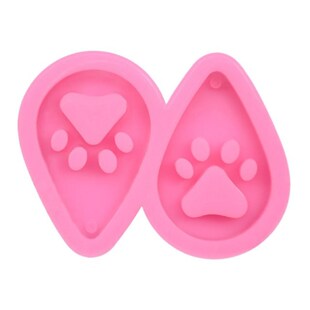 DIY Dog Paw Keychain Epoxy Resin Mold Key Chain Earrings Pen