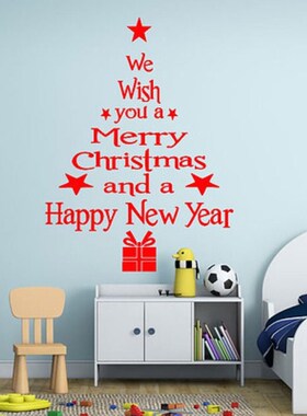 1PC Creative Christmas Treewall Sticker Xmas Blessing Letter