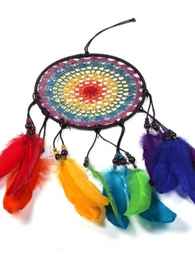 Colorful Handmade Dream Catcher With Feathers Wall Car Hangi