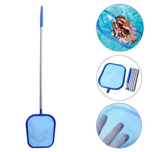 Blue Pool Net Adjustable Leaf Rake Mesh Skimmer + 5pcs Secti