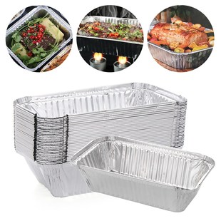 30Pcs Aluminum Foil Box Roasting BBQ Tray Baking Bread Pan C