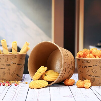 Cattle Paperboard Bowl Disposable Dinner Salad Box Take Away