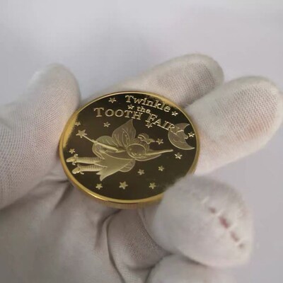 Gold Silver Plated Twinkle Tooth Fairy Coin Collection Souv