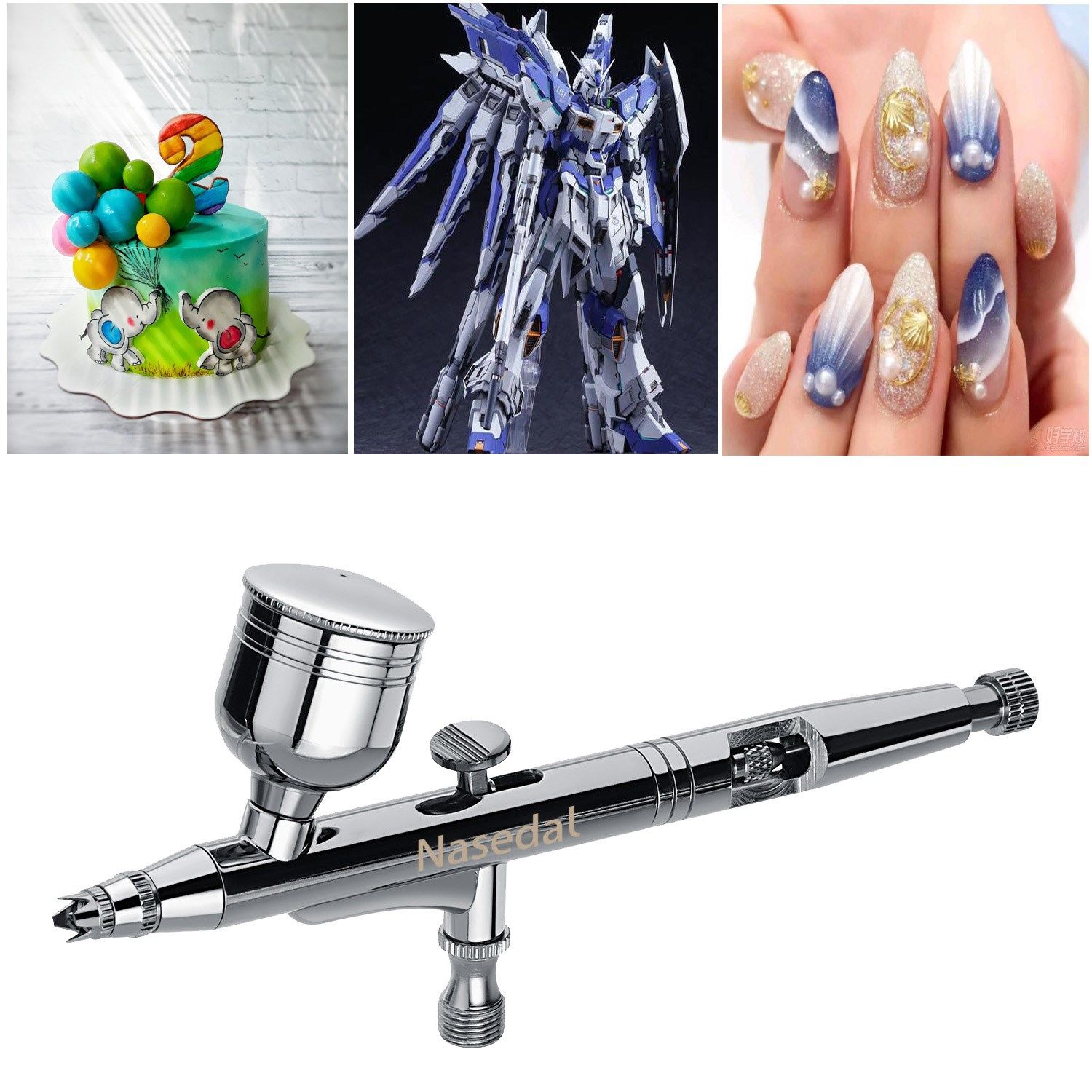 gravity dual-action airbrush 0.3mm 7cc black color spray gun