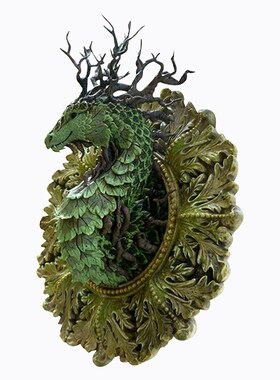 Resin Forest Dragon Sculpture Animal Statue Landscape Lawn F