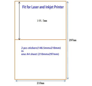 200 Half Sheet 210mm X 148.5mm A5 er Shipping Label Laser a