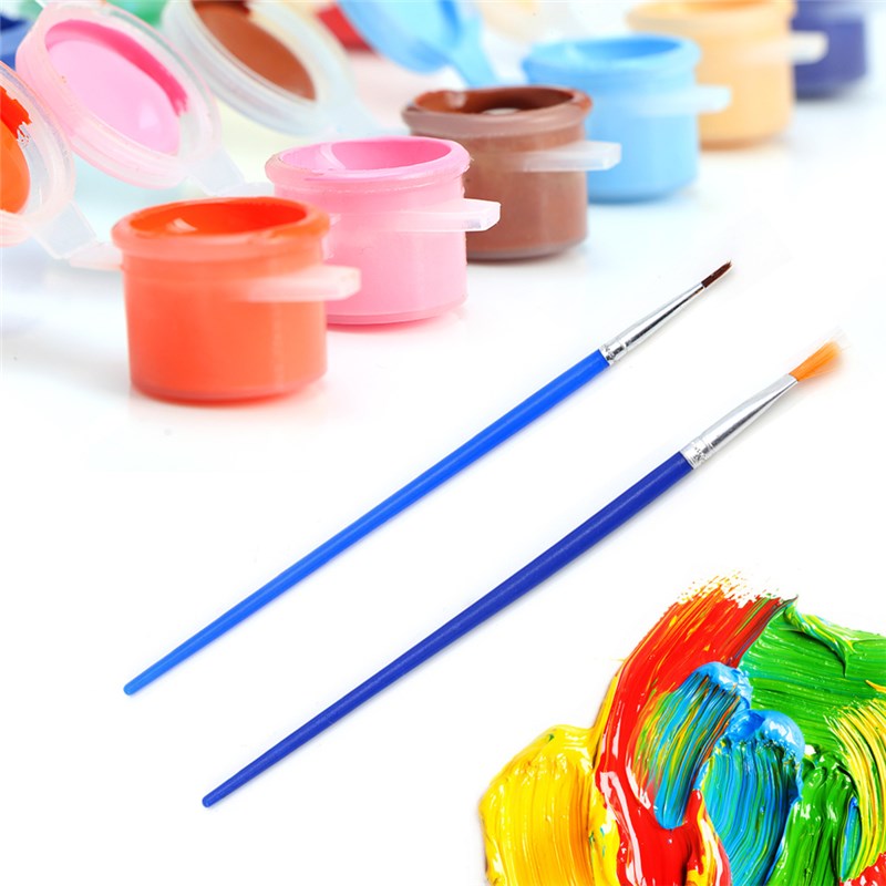 12 Colors 2 Paint Brushes Paints Set Oil Painting Watercolor
